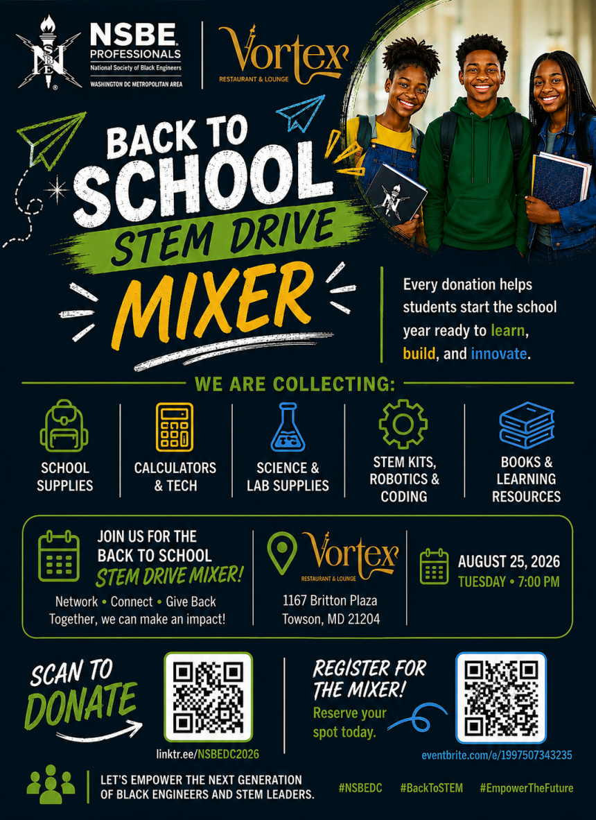 NSBE DC Back to School STEM Donation Drive and Happy Hour Mixer